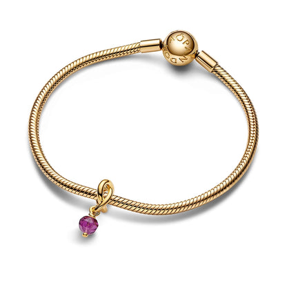 February Birthstone Eternity Circle Dangle Charm