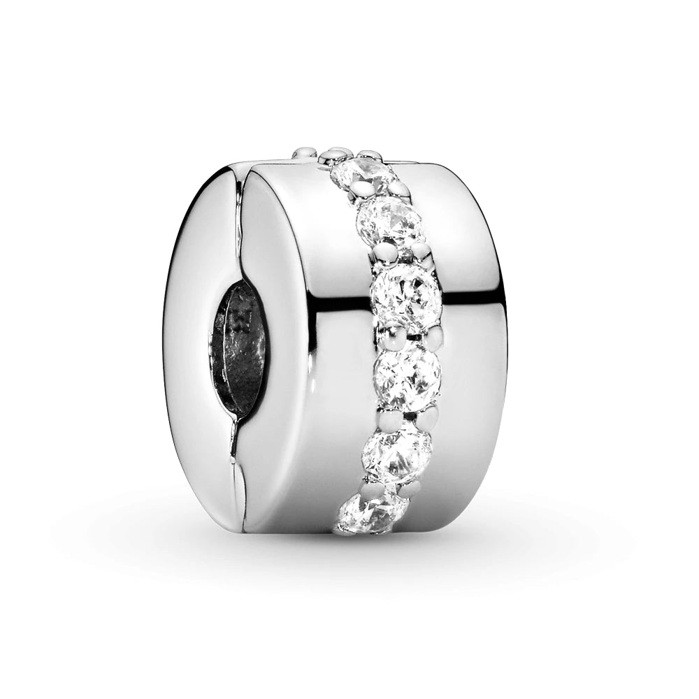 Clear Sparkling Row Clip Charm