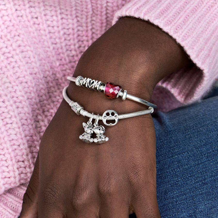 Pandora Offen gearbeiteter Hundepfotenabdruck Charm