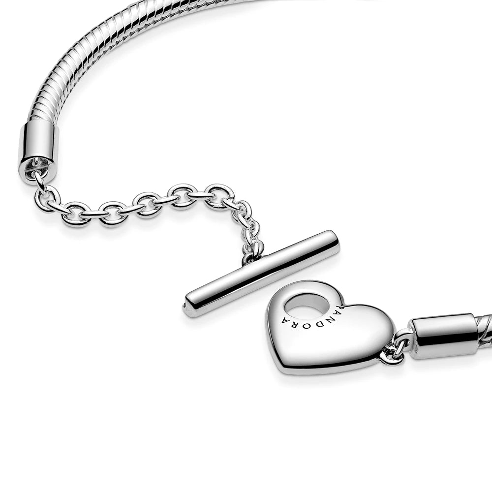 PANDORA bracelet with heart clasp