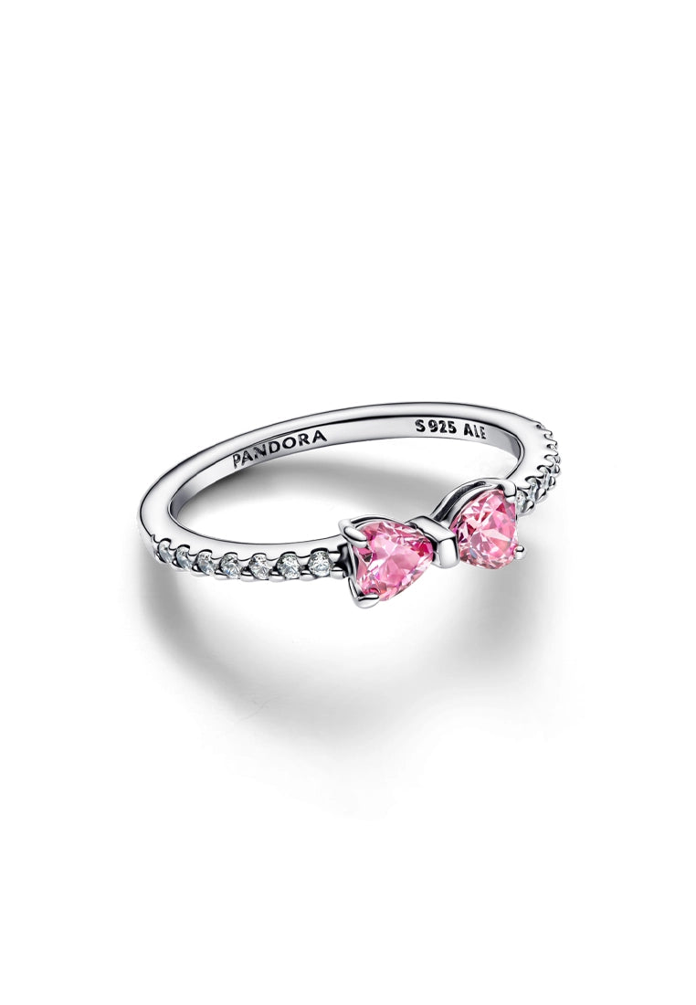 Sparkling Pink Bow Ring
