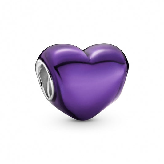 Metallic Purple Heart Charm