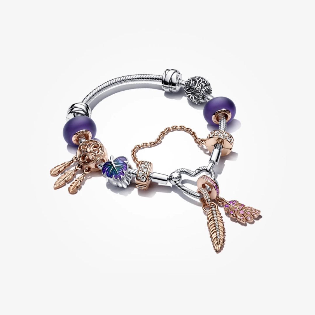 Pandora Moments Heart Closure Snake Chain Bracelet