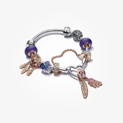 Pandora Moments Heart Closure Snake Chain Bracelet