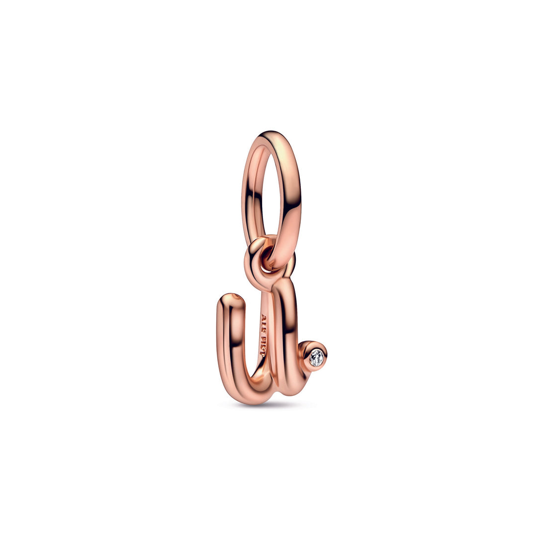 Letter U Script Alphabet Dangle Charm