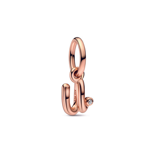Letter U Script Alphabet Dangle Charm
