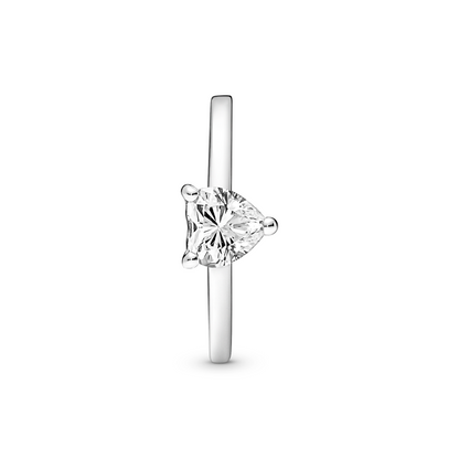 Sparkling Heart Solitaire Ring