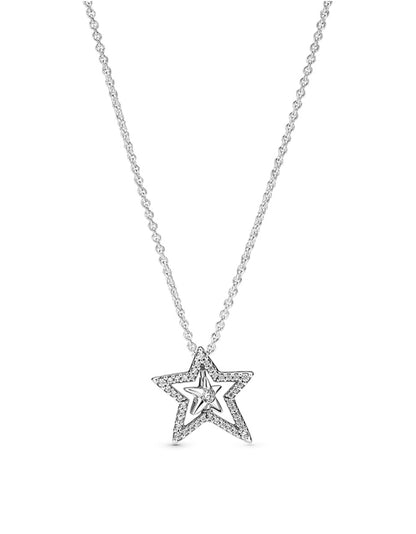 Pave Asymmetric Star Collier Necklace