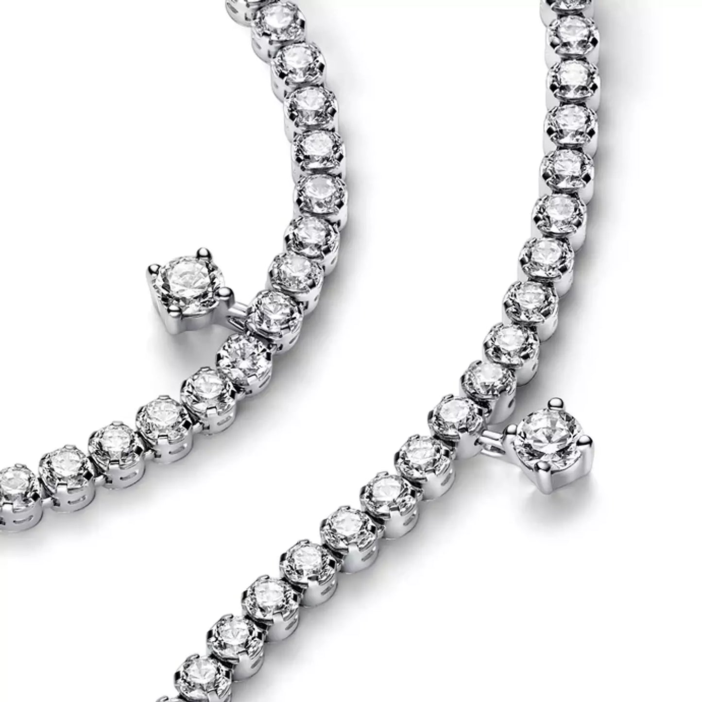 Sterling silver bracelet with clear cubic zirconia