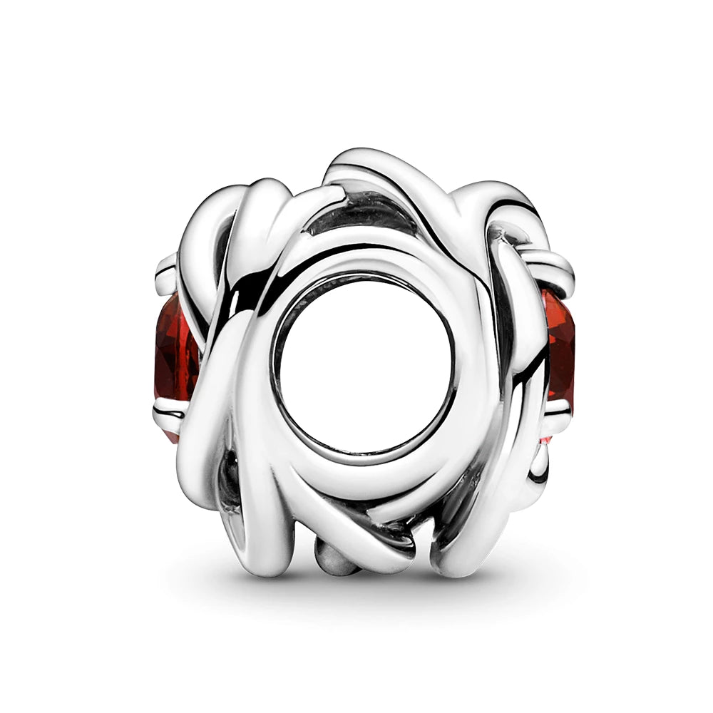 Red Eternity Circle Charm