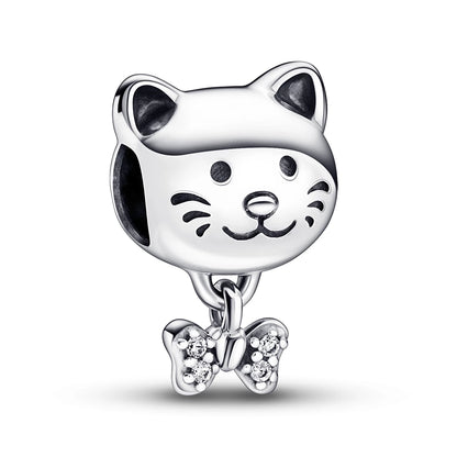 Pet Cat & Bow Charm