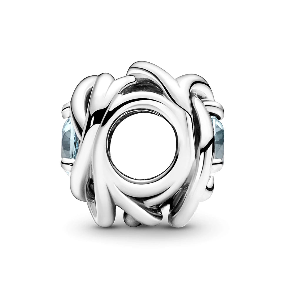 Sea Aqua Blue Eternity Circle Charm