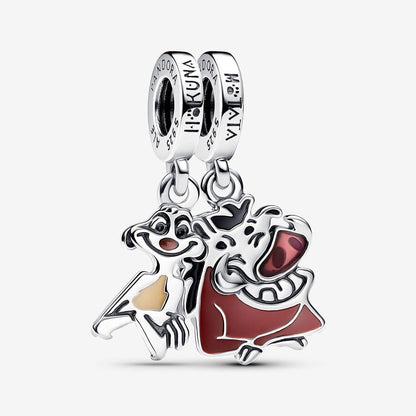 Separable beads Timon and Pumba from The Lion King, silver, enamel
