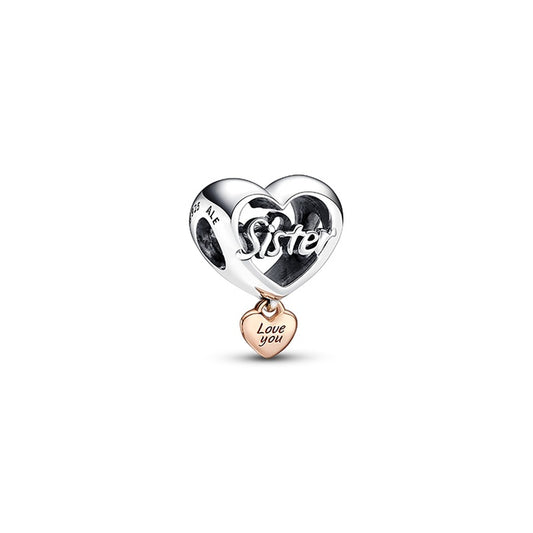 Love You Sister Heart Charm