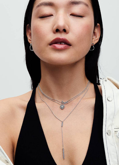 Sparkling Heart Halo Pendant Necklace