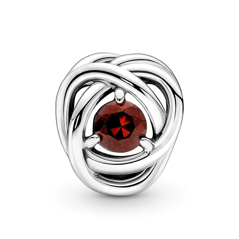 Red Eternity Circle Charm