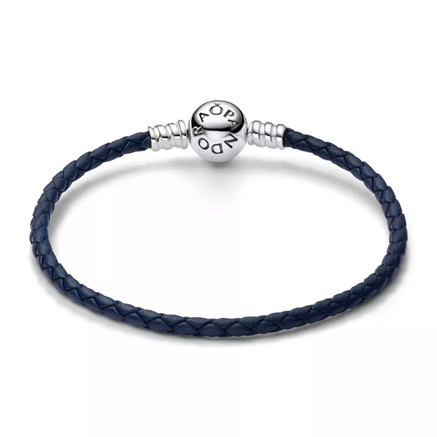 Blue leather bracelet