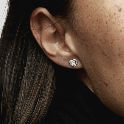 Elevated Heart Stud Earrings
