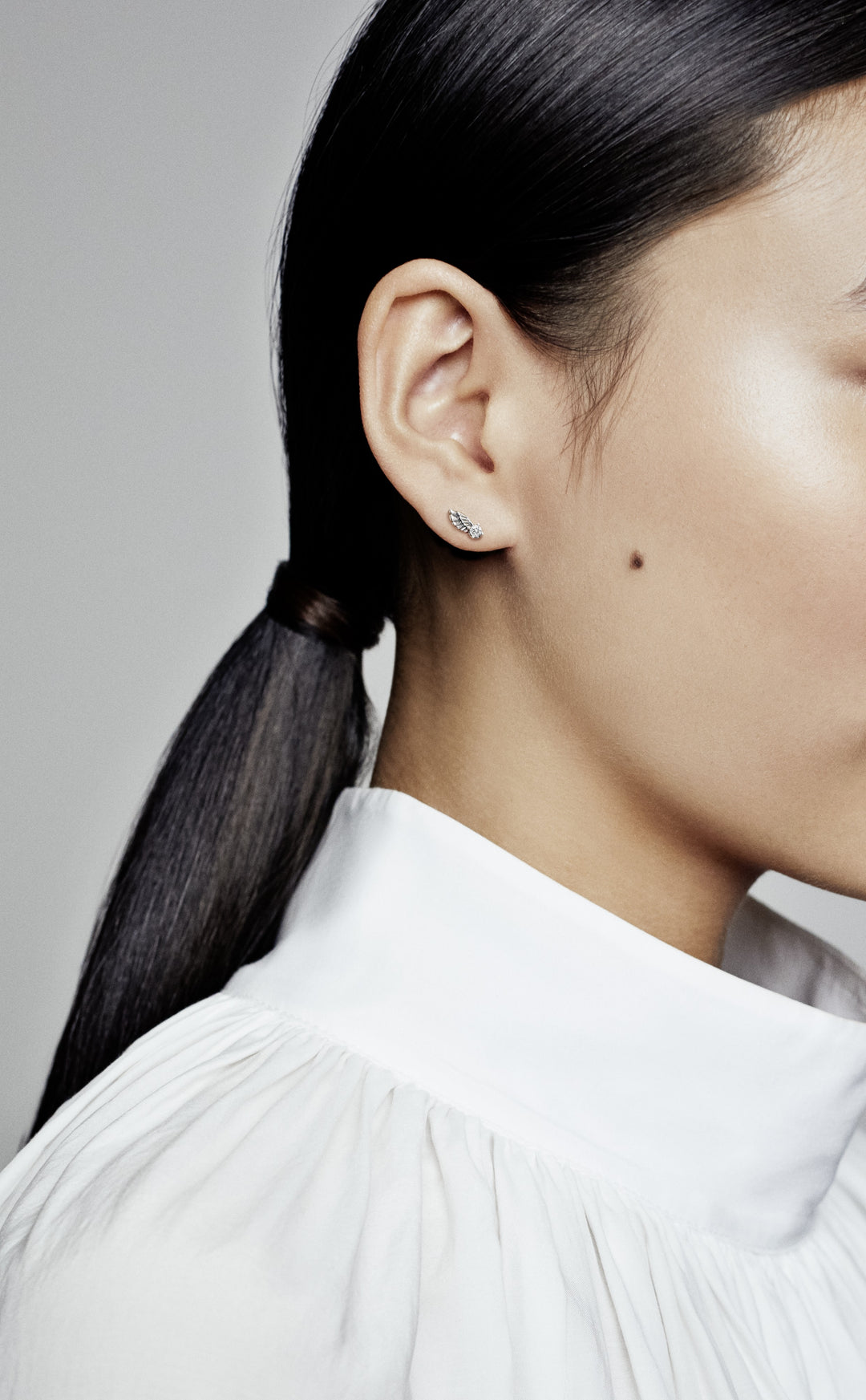 Sparkling Angel Wing Stud Earrings