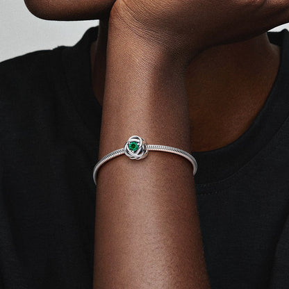 Green Eternity Circle Charm