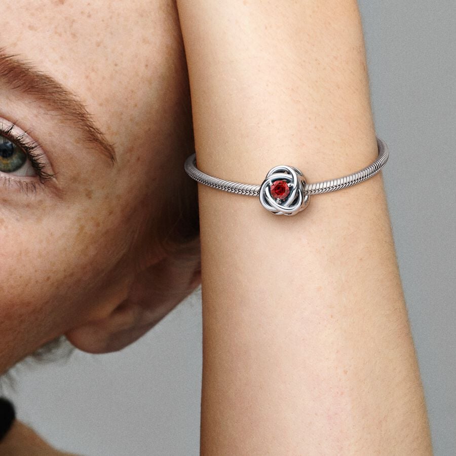 True Red Eternity Circle Charm