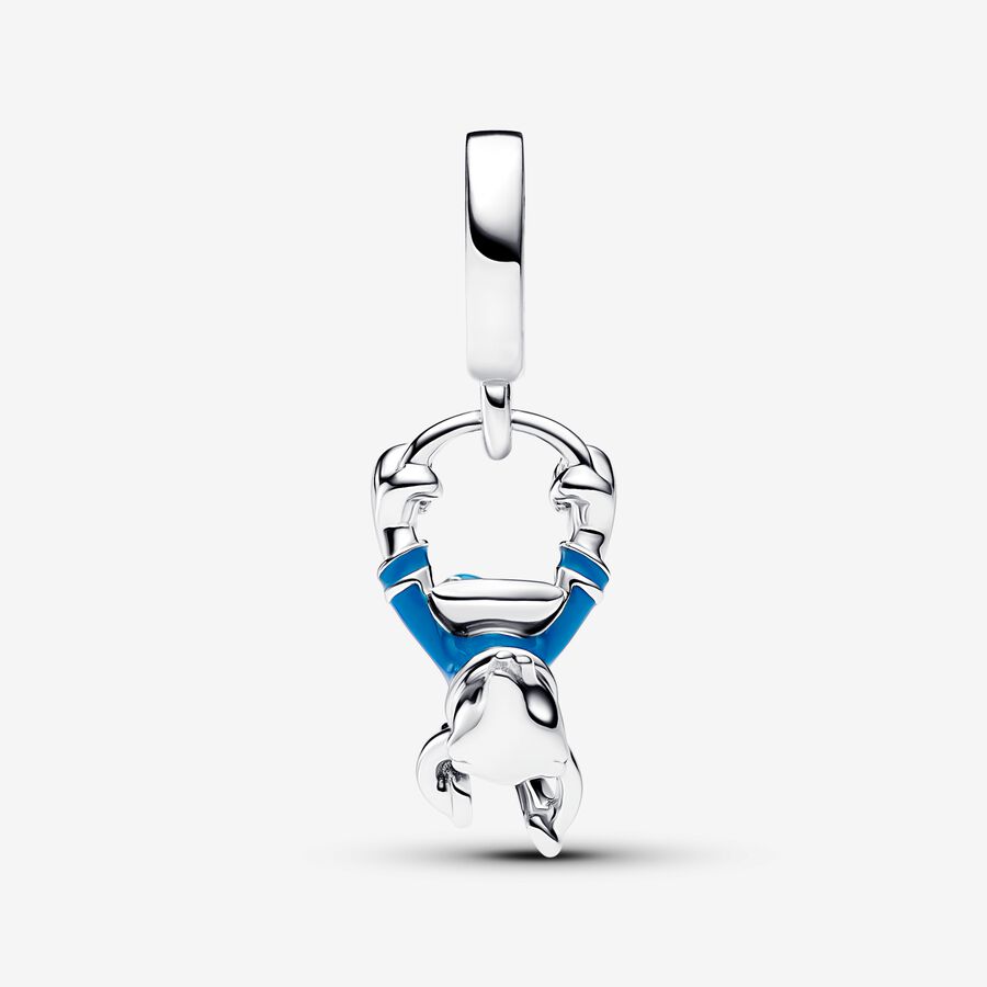 Disney charm, Daisy Duck, silver, enamel