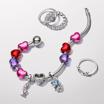 Disney charm, Daisy Duck, silver, enamel