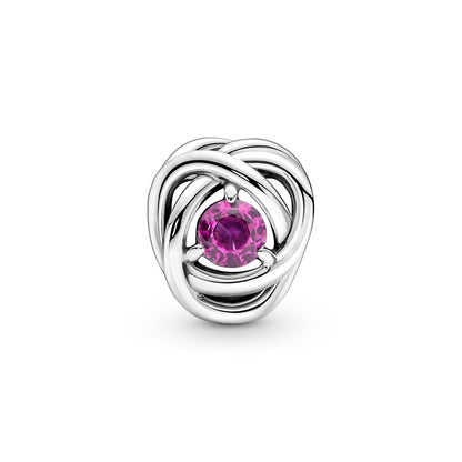 Pink Eternity Circle Charm