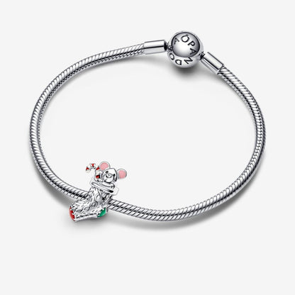 Festive Mouse & Stocking Charm