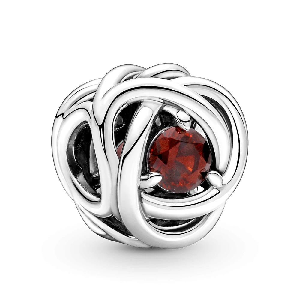 Red Eternity Circle Charm