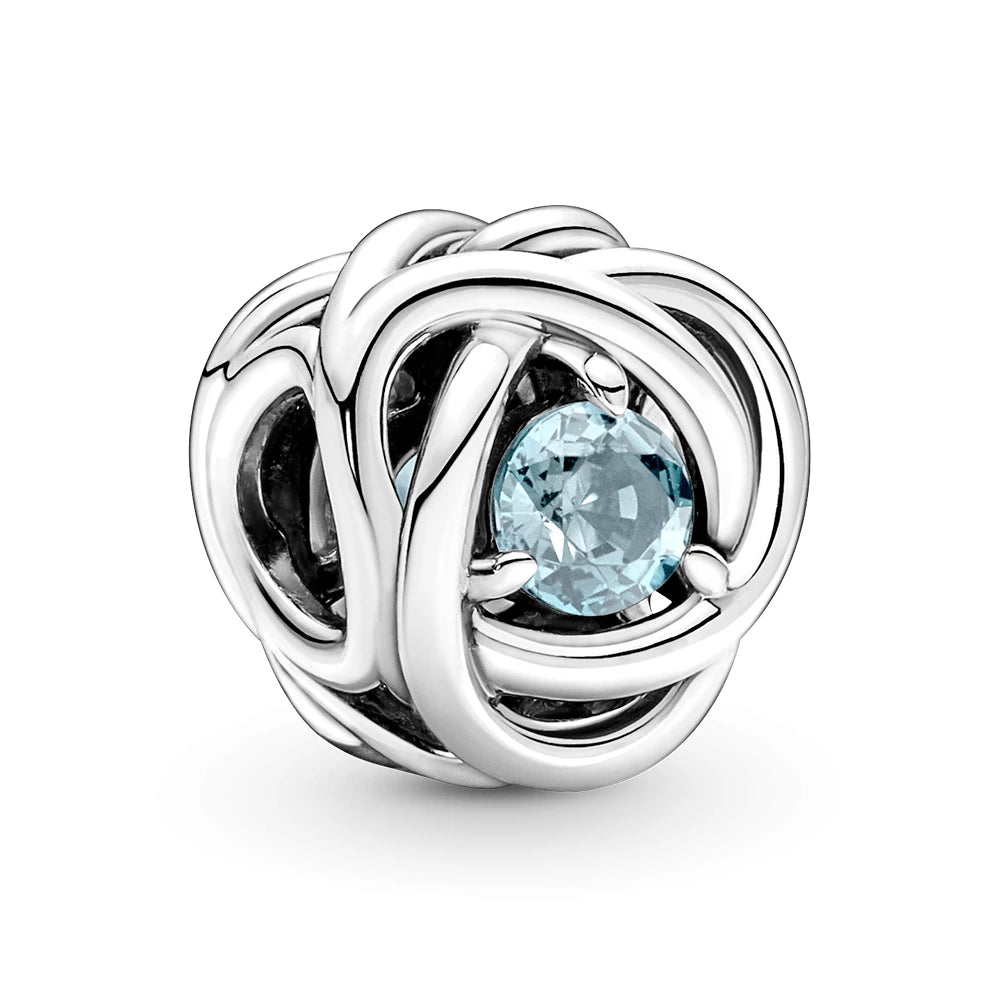 Sea Aqua Blue Eternity Circle Charm