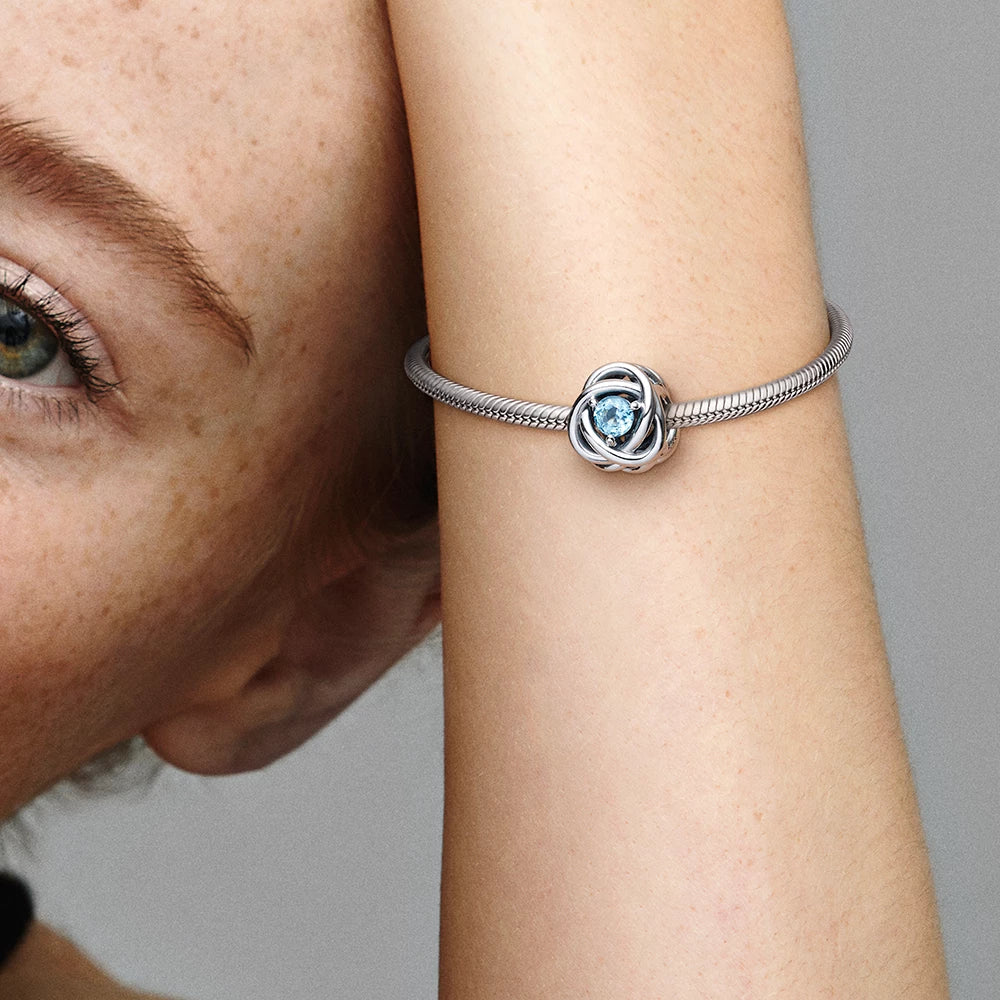Sea Aqua Blue Eternity Circle Charm