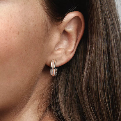 Sterling silver and 14k rose gold-plated unique metal blend-Earring