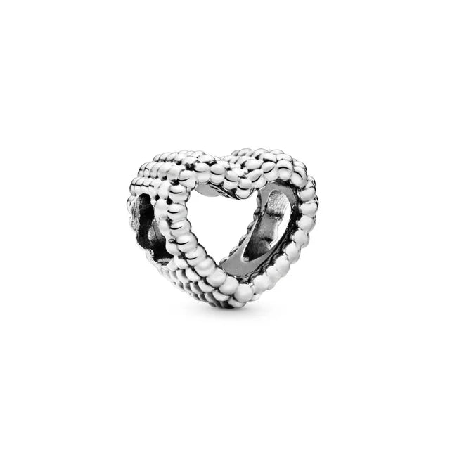 Molded Heart Sterling Silver Charm