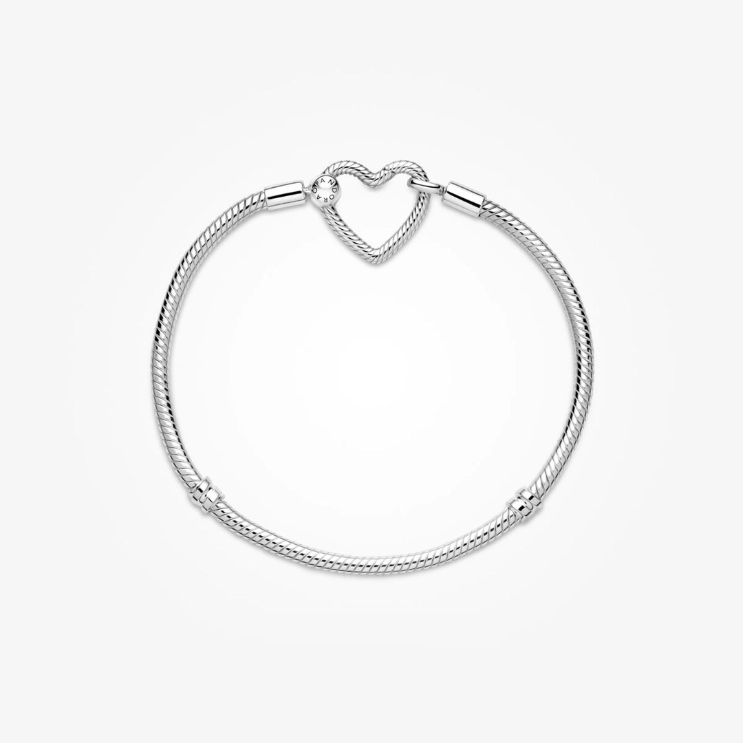 Pandora Moments Heart Closure Snake Chain Bracelet