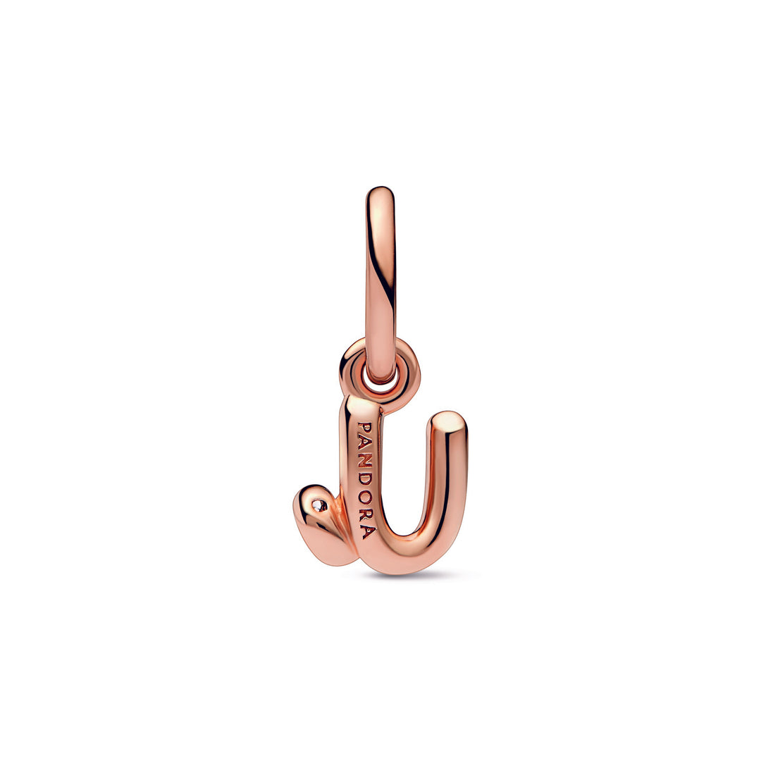 Letter U Script Alphabet Dangle Charm