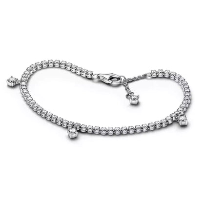 Sterling silver bracelet with clear cubic zirconia