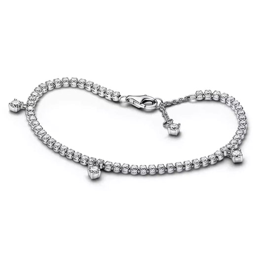 Sterling silver bracelet with clear cubic zirconia