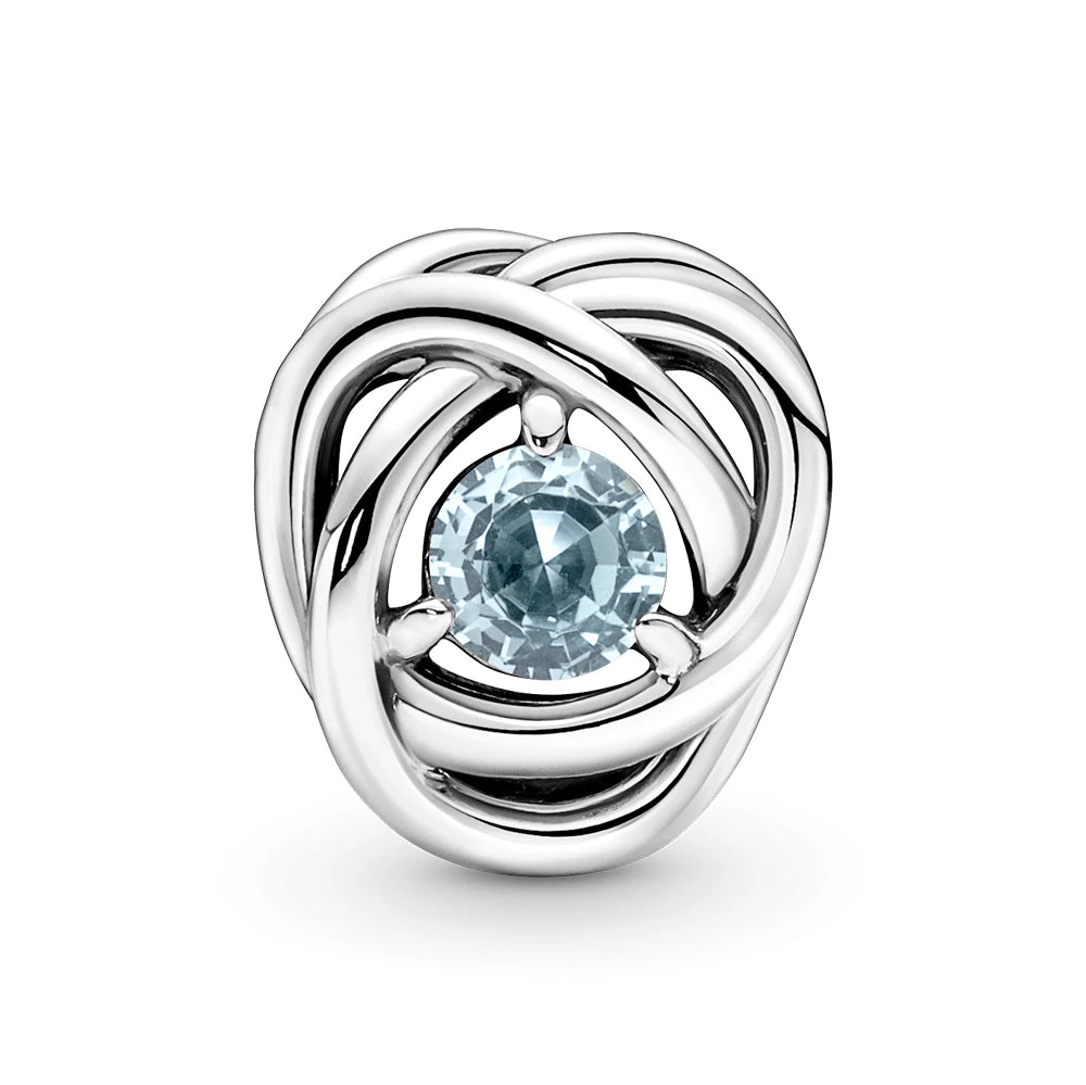 Sea Aqua Blue Eternity Circle Charm