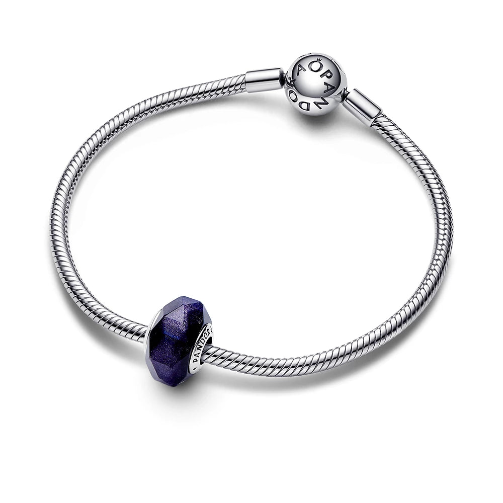 Faceted Blue Murano Glass Charm