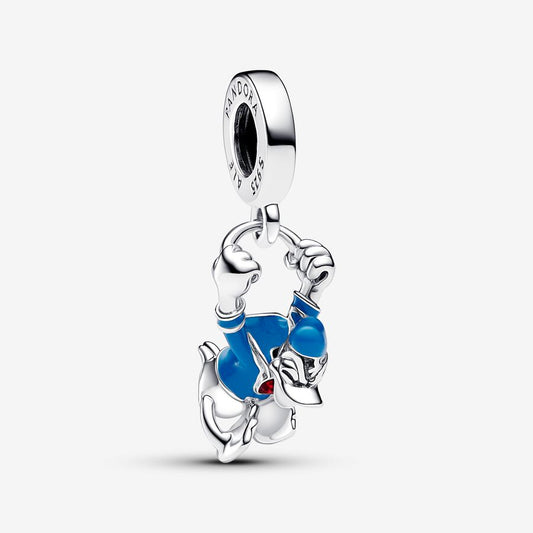 Disney charm, Daisy Duck, silver, enamel
