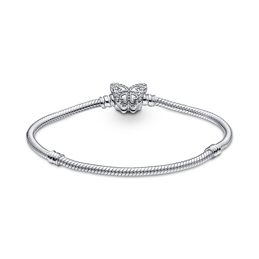 Butterfly Clasp Snake Chain Bracelet
