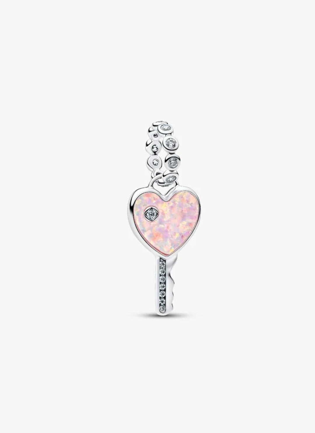 Opalescent Heart Key Dangle Charm