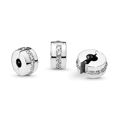 Clear Sparkling Row Clip Charm