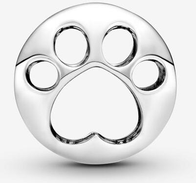 Pandora Offen gearbeiteter Hundepfotenabdruck Charm