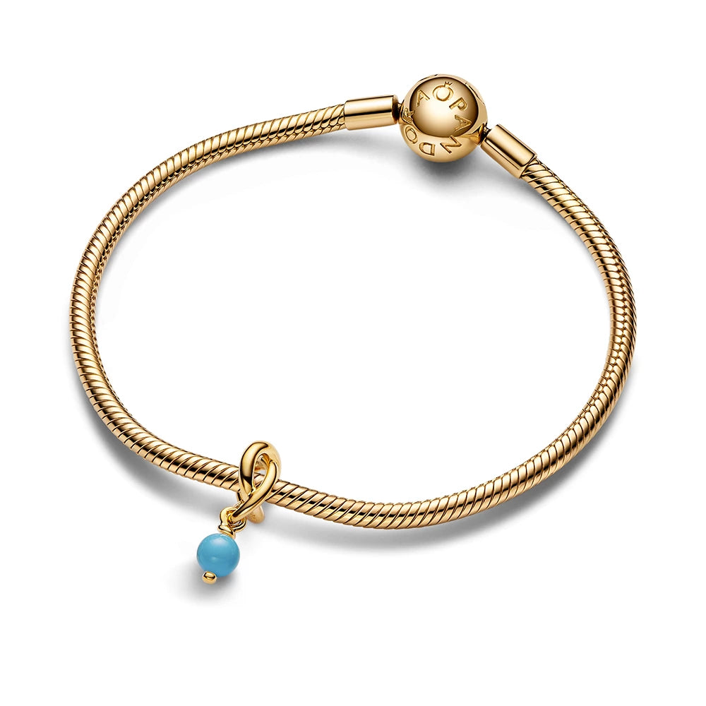 December Birthstone Eternity Circle Dangle Charm