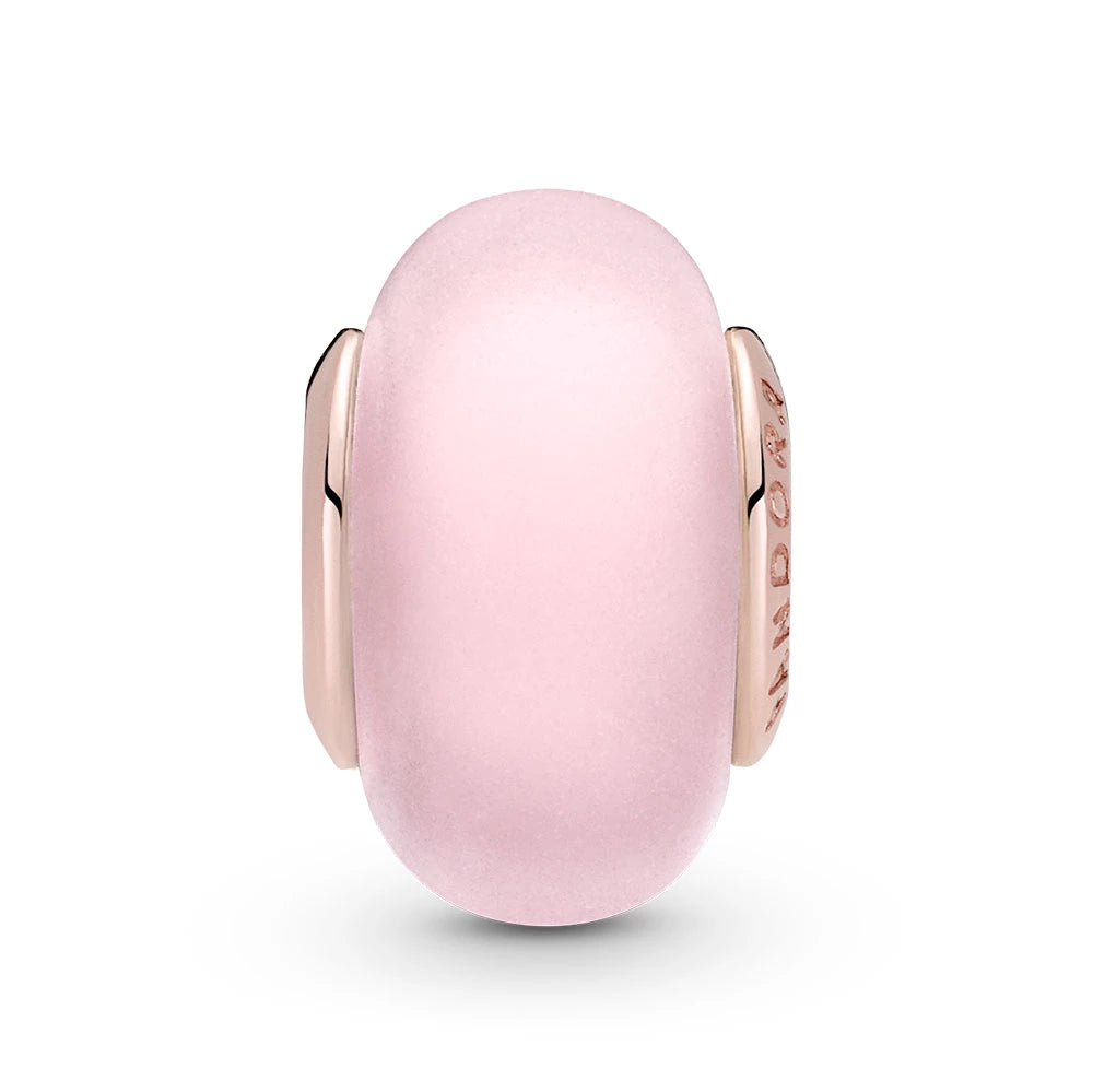 Matte Pink Murano Glass Charm