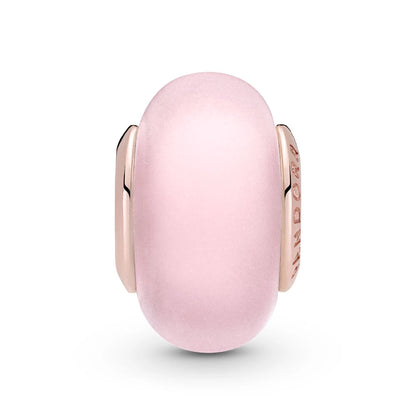 Matte Pink Murano Glass Charm