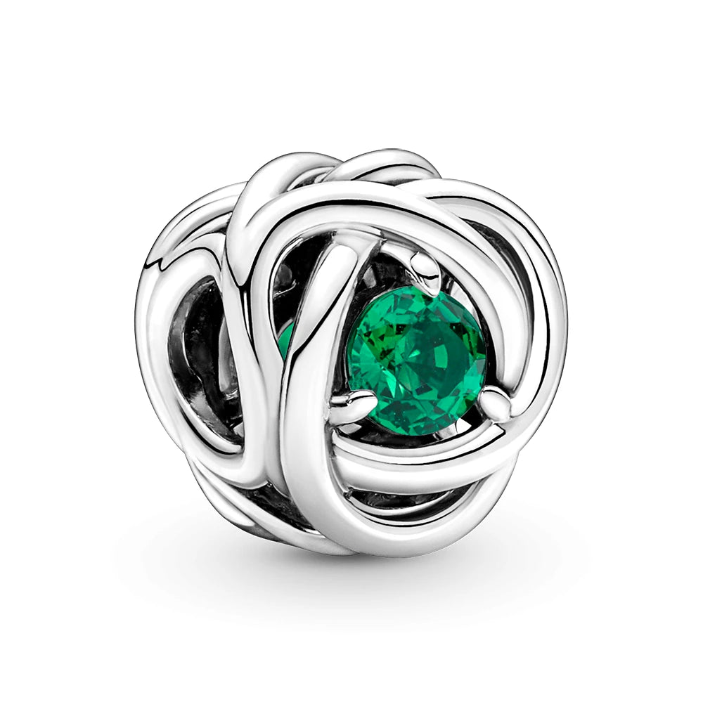 Green Eternity Circle Charm