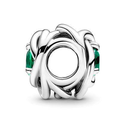 Green Eternity Circle Charm